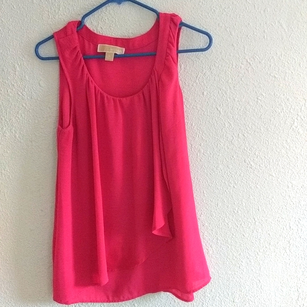 Michael Kors Sleeveless Pink Ruffled Blouse